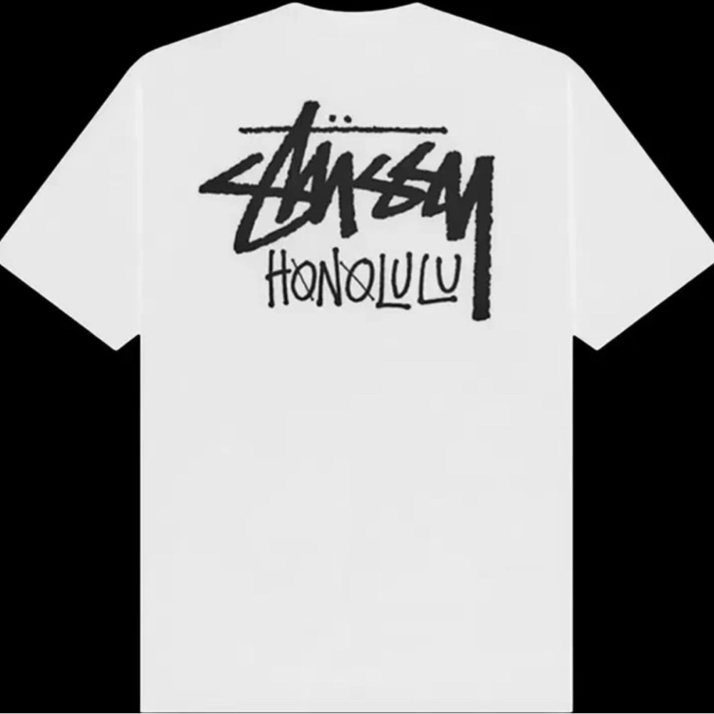 Stussy White Honolulu Graphic Tee